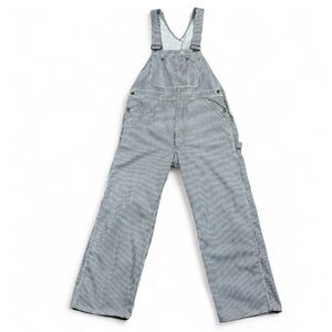 Vintage 70s Big Mac Square Back Hickory Stripe Overalls USA 37x28
